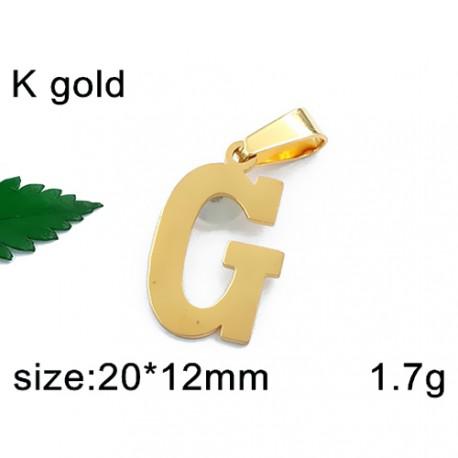 Písmenko G ve zlaté barvě 20x12mm - ocelový přívěsek